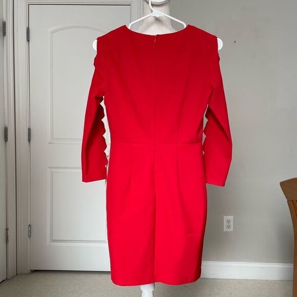 Lulu’s “Lights Down Low” Red Laser Cut-Out Long Sleeve Bodycon Dress - Picture 4 of 9